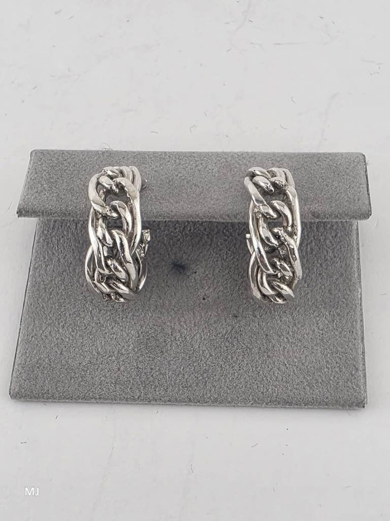 Zilveren half creolen                                   Z145, ., Ophalen of Verzenden, ., Zilver