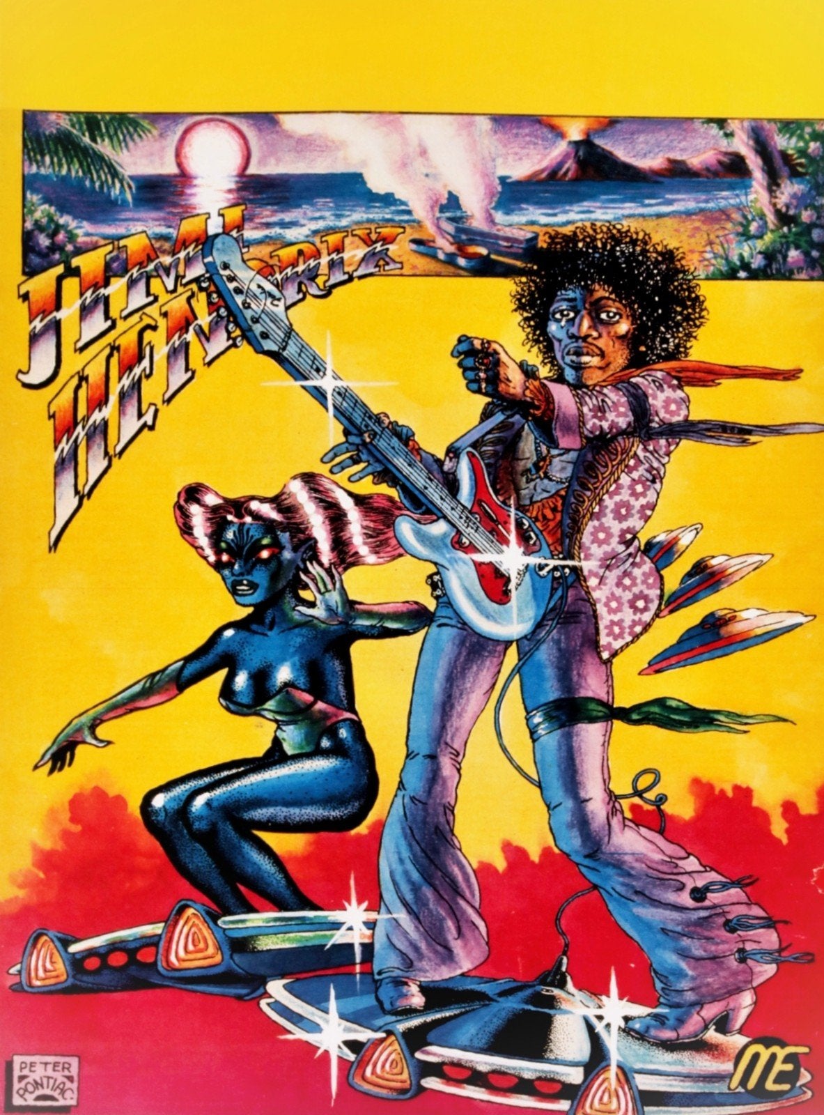 "Peter Pontiac" Jimi Hendrix - Meet You in the Next World XL, Antiek en Kunst, Ophalen of Verzenden