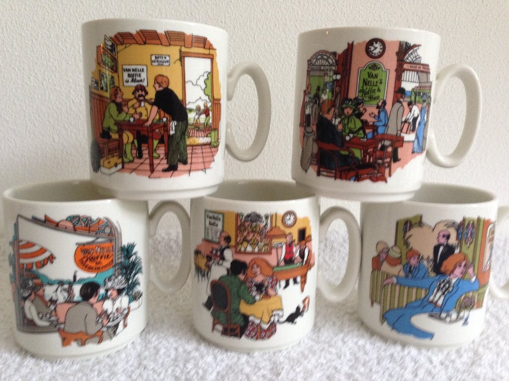 ☕Vintage VILLEROY & BOCH Koffie mokken uit de jaren 70., Huis en Inrichting, Villeroy & Boch, Ophalen of Verzenden, Zo goed als nieuw