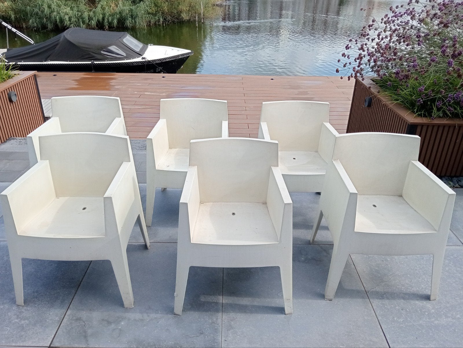 6x Philippe Starck Driade Toy tuinstoel, Ophalen of Verzenden, Gebruikt, Kunststof, Stapelbaar