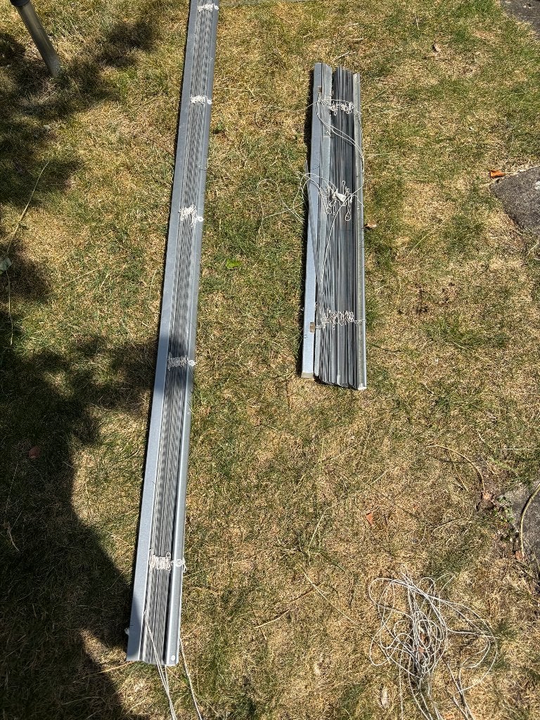 Jaloezieën gratis af te halen, zilverkleur aluminium, Ophalen, Jaloezie, Gebruikt, Koordbediening