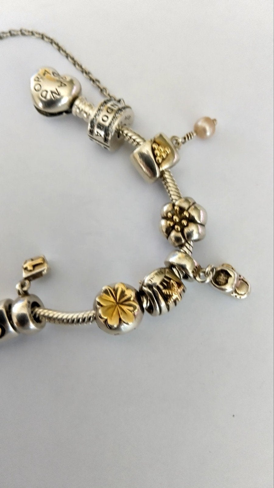 Originele Pandora armband orginele Pandora bedels met 14 kr, Sieraden, Tassen en Uiterlijk, Armbanden, Ophalen of Verzenden, Zo goed als nieuw