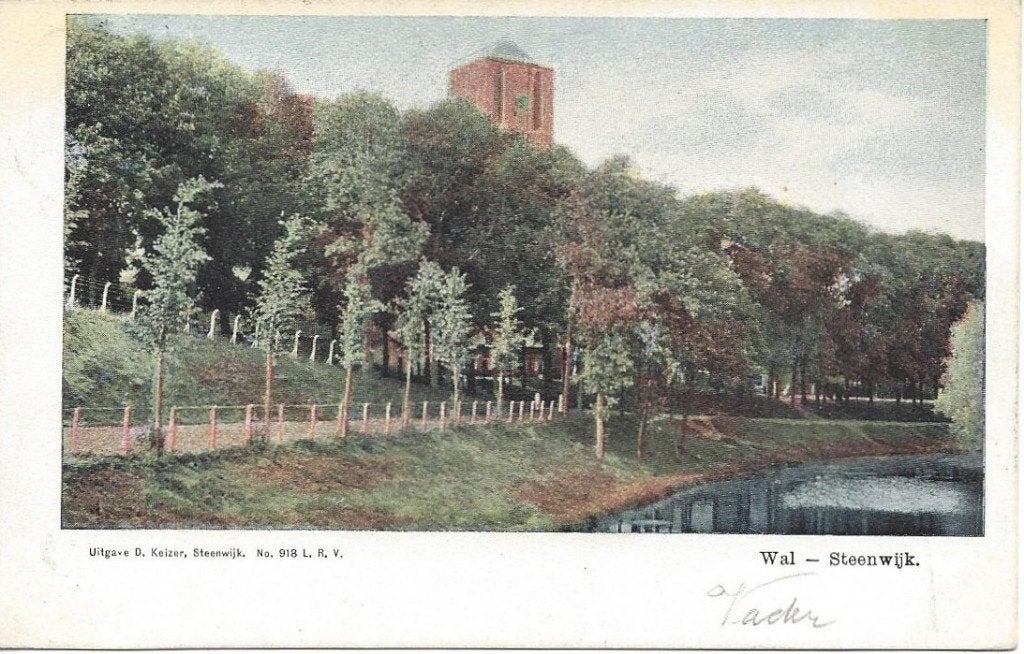 Steenwijk (Ov.) Wal, gelopen 1906, Verzamelen, Ophalen of Verzenden, Voor 1920, Gelopen, Overijssel