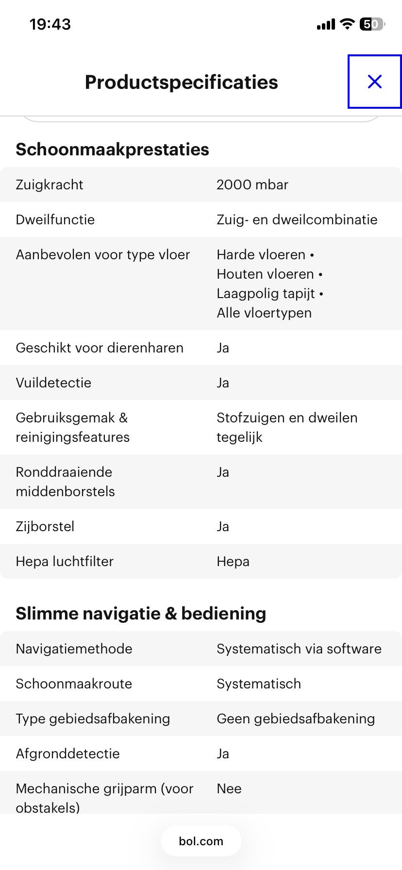 Foto 5 van Robotstofzuiger - Mist afstandsbediening, werkt via app