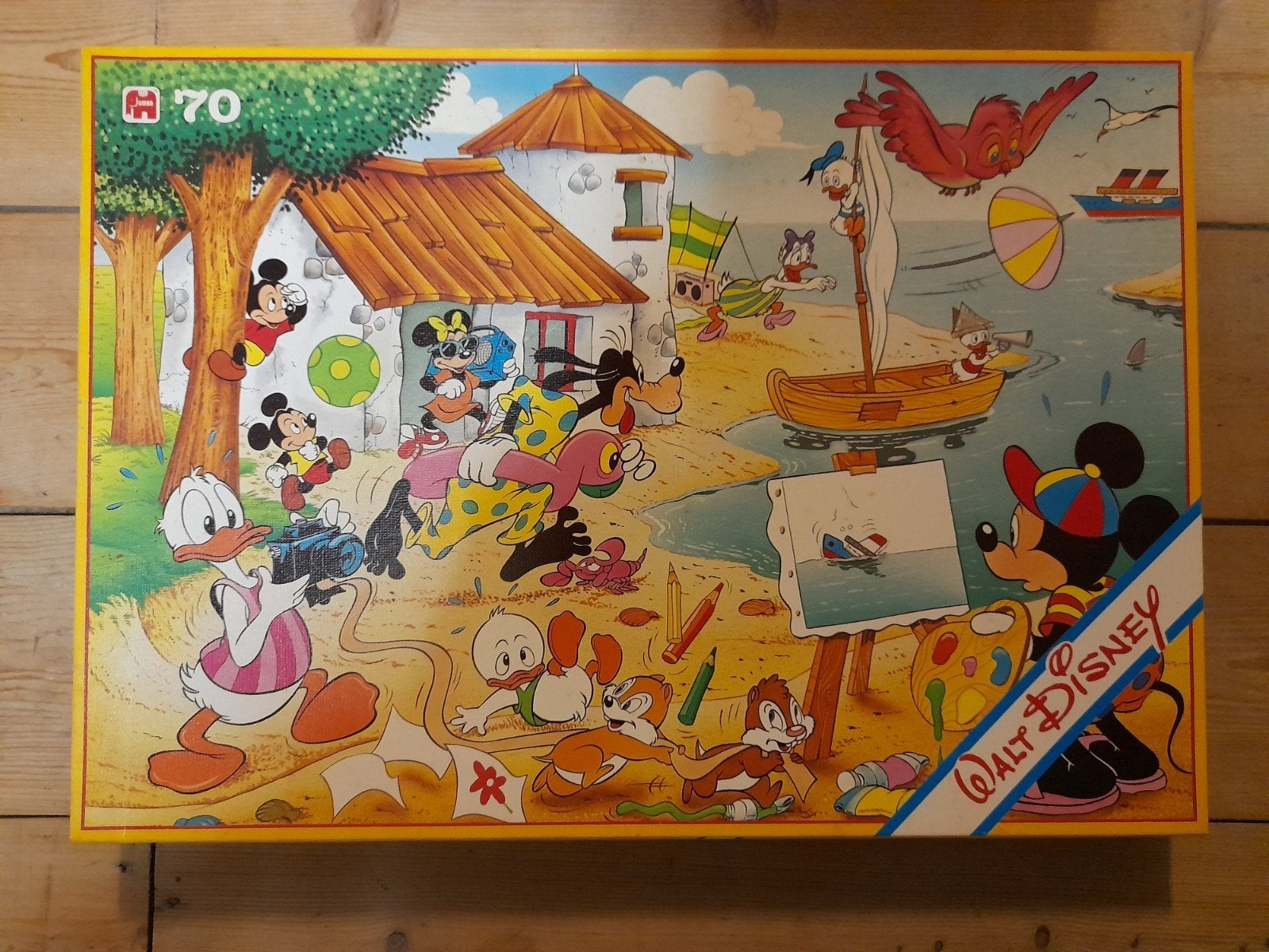 Leuke vintage Donald Duck puzzel uit de jaren 80., Ophalen of Verzenden, Minder dan 500 stukjes, Gebruikt