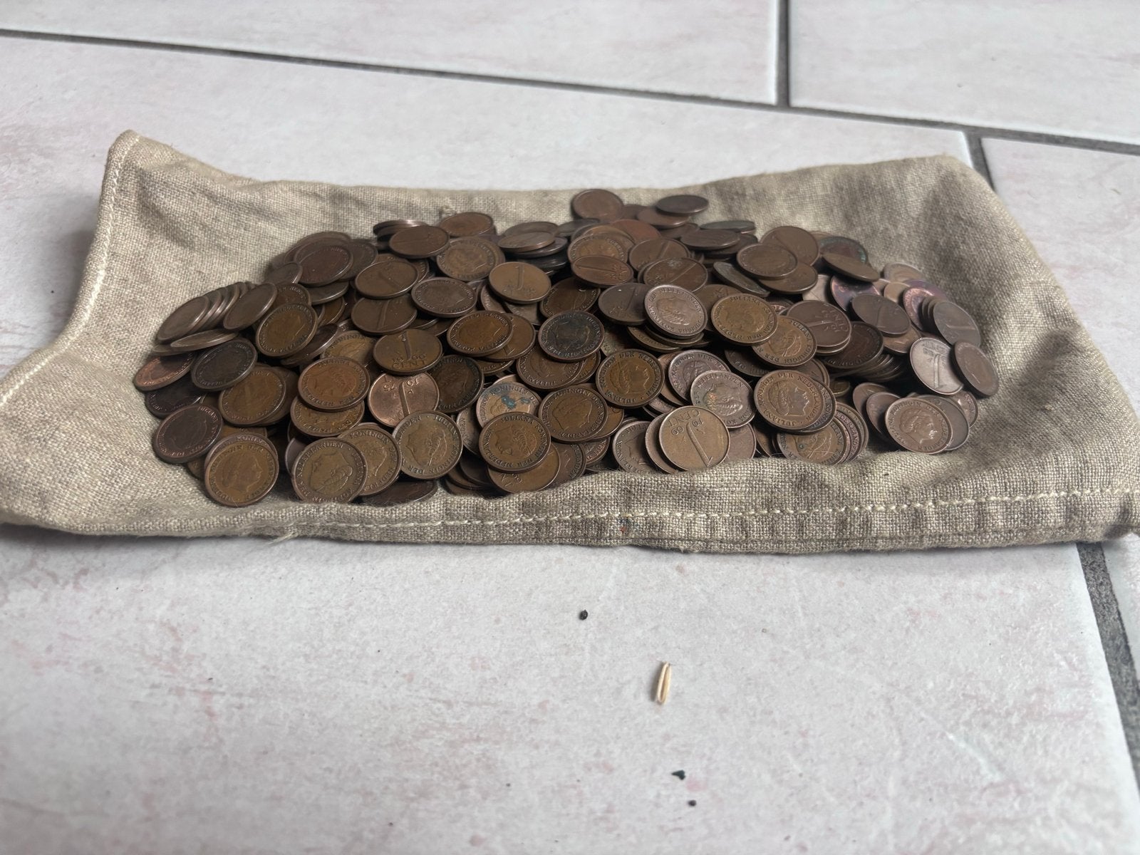 Zakje met oude kopere  Nederlandse 1cent munten, Ophalen, Koningin Wilhelmina, Overige waardes, Setje