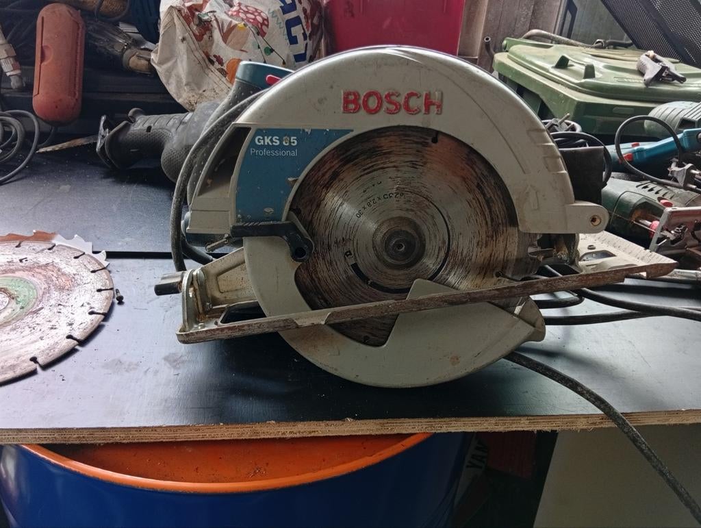 Bosch Blauw Cirkelzaag, Gebruikt, Cirkelzaag, Ophalen of Verzenden, 30 tot 70 mm