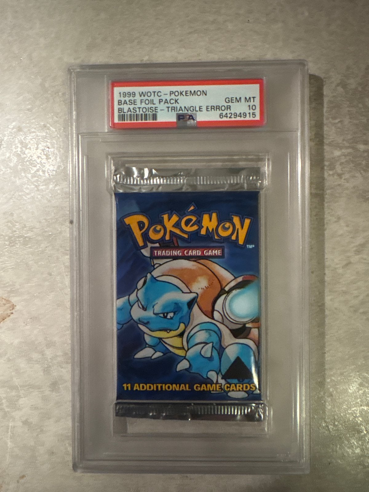 1999 WOTC Pokémon Base Foil Pack Blastoise Triangle Error PS, Ophalen of Verzenden, Nieuw, Booster, Foil