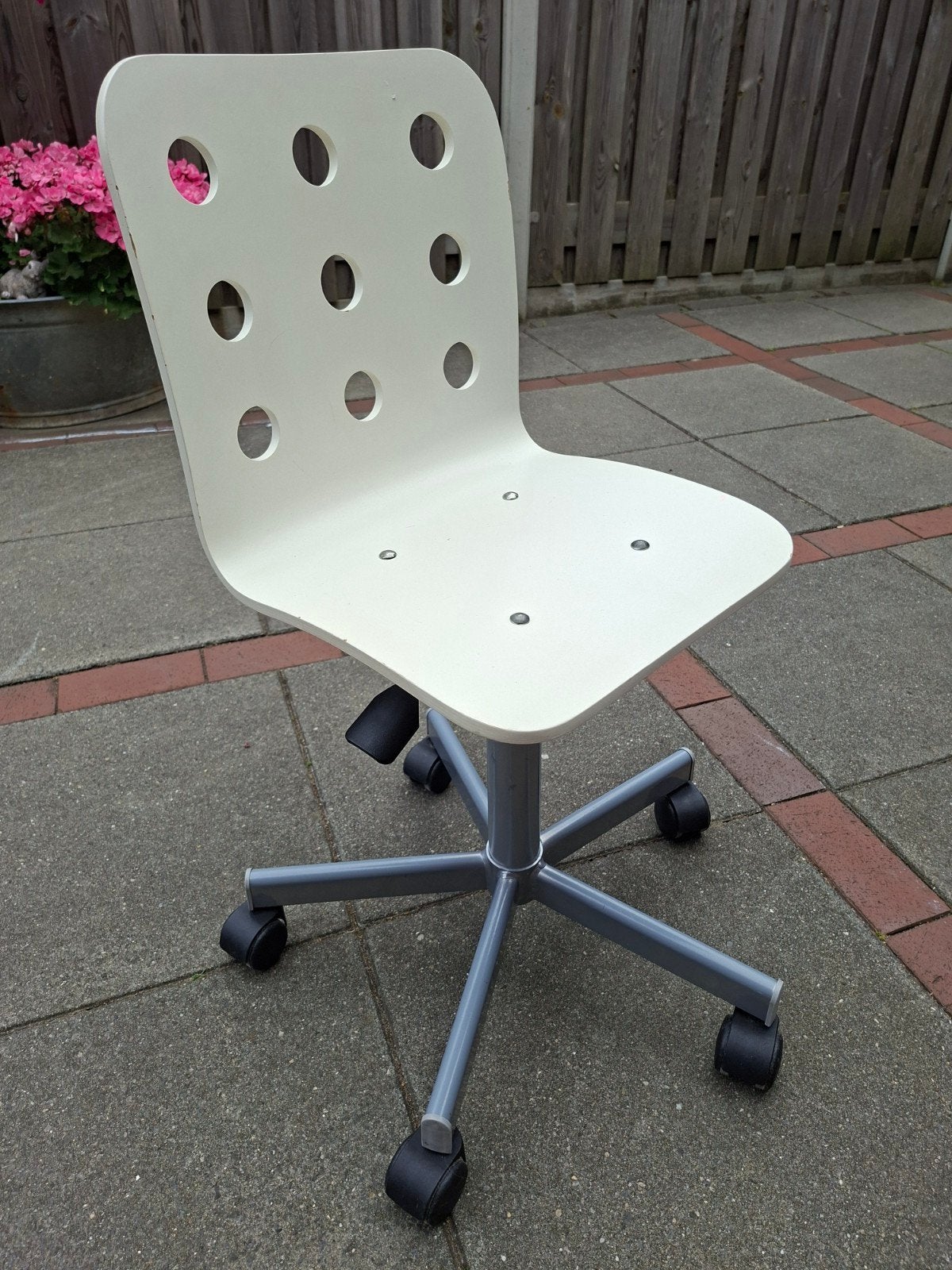 Witte bureaustoel met wieltjes, Ophalen, Gebruikt, Wit, Bureaustoel