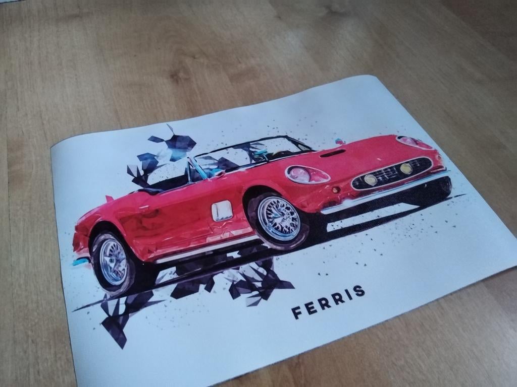 Canvas poster rode sportwagen, Huis en Inrichting, Woonaccessoires | Schilderijen, Tekeningen en Foto's, Minder dan 50 cm, Nieuw