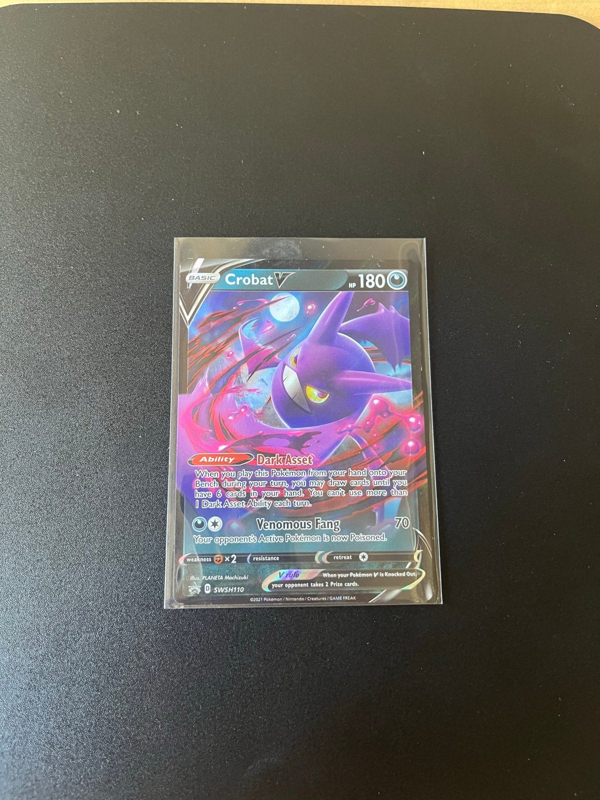 Crobat V SWSH110 Pokémon Kaart -  nieuw, Ophalen of Verzenden, Zo goed als nieuw, Losse kaart, Foil