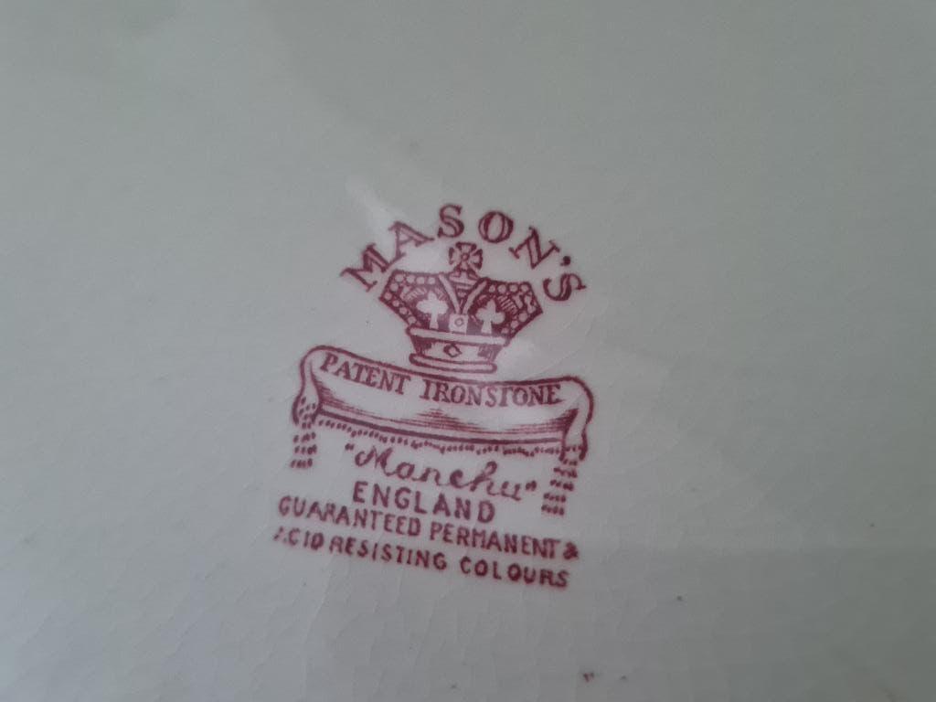 Grote antieke schaal merk Mason's decor Manchu, Ophalen of Verzenden