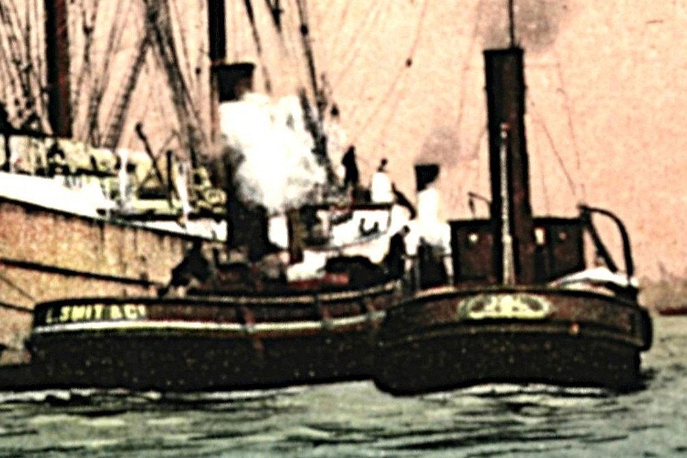 936257 Rotterdam Driemaster o d Maas Stoom sleepboot Smit, Ophalen of Verzenden, Voor 1920, Ongelopen, Zuid-Holland