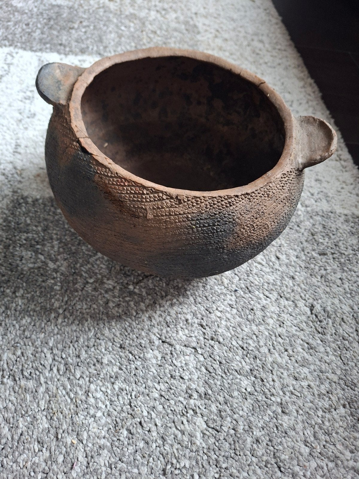 Decoratieve Aardewerken Pot - Handgemaakt,, Antiek en Kunst, Ophalen