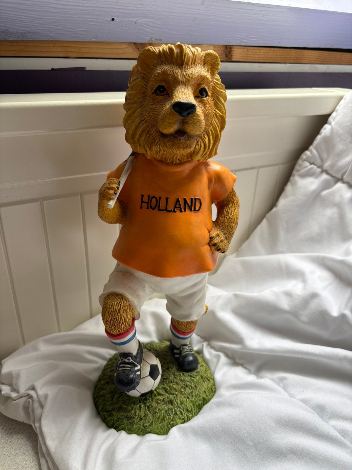 Beeldjes oranje voetbal leeuwen, Ophalen of Verzenden, Zo goed als nieuw, Dier