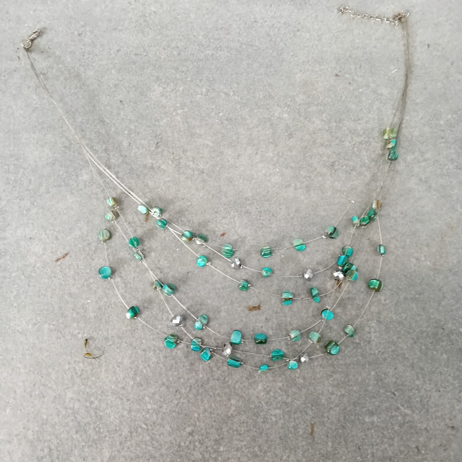Eclat ketting met turquoise kralen, Verzenden, Zo goed als nieuw, Overige kleuren, Overige materialen