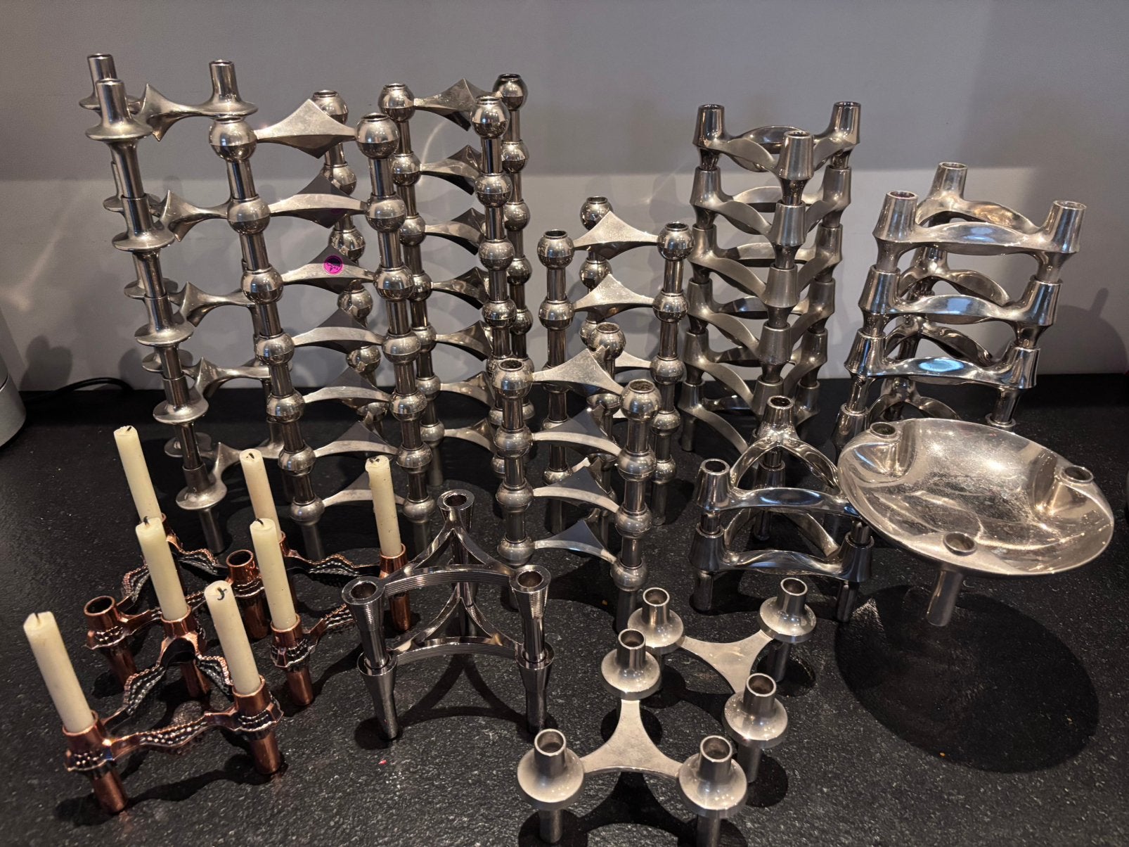 Prijs per stuk !  Diverse Stoff Nagel kandelaars, Ophalen of Verzenden, Overige materialen