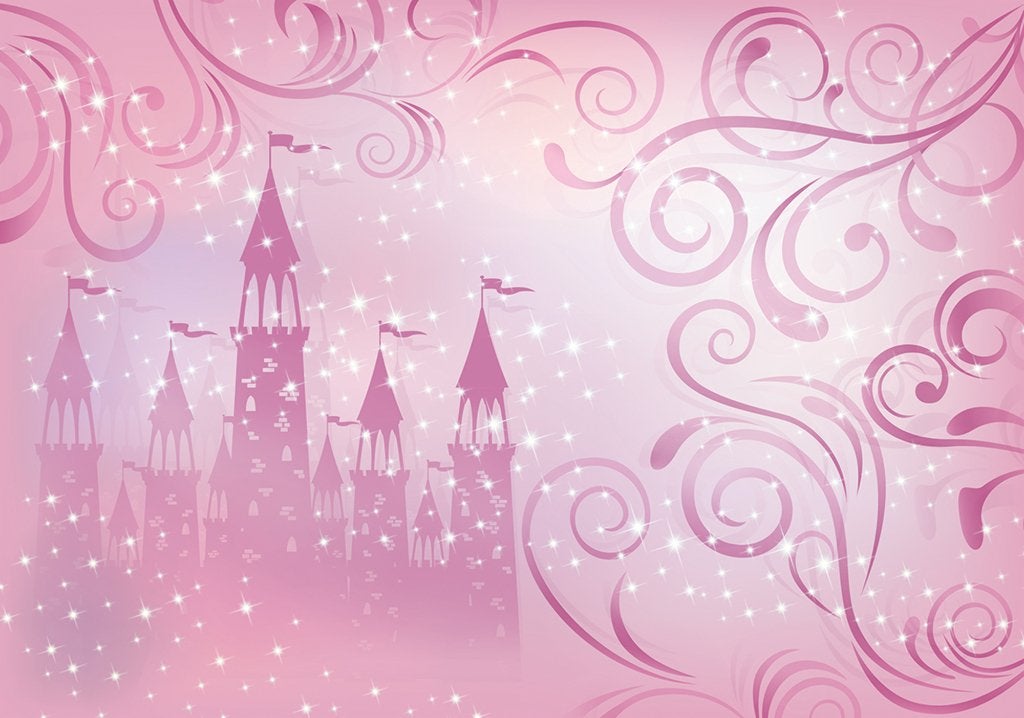 Prinsessen Kasteel behang, Roze, Blauw, *Muurdeco4kids, Verzenden, Nieuw