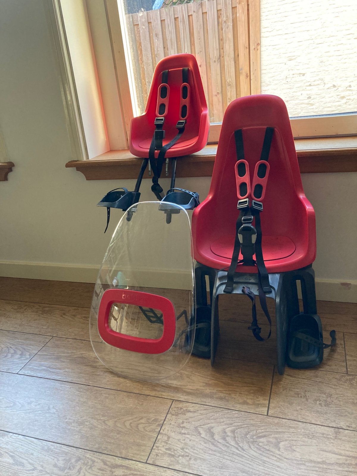 Set fietsstoeltjes Bobike, Ophalen, Gebruikt, Voorzitje, Voetsteuntjes