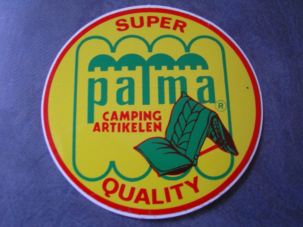 sticker PALMA Camping Artikelen Super Quality, Verzamelen, Stickers, Zo goed als nieuw, Ophalen