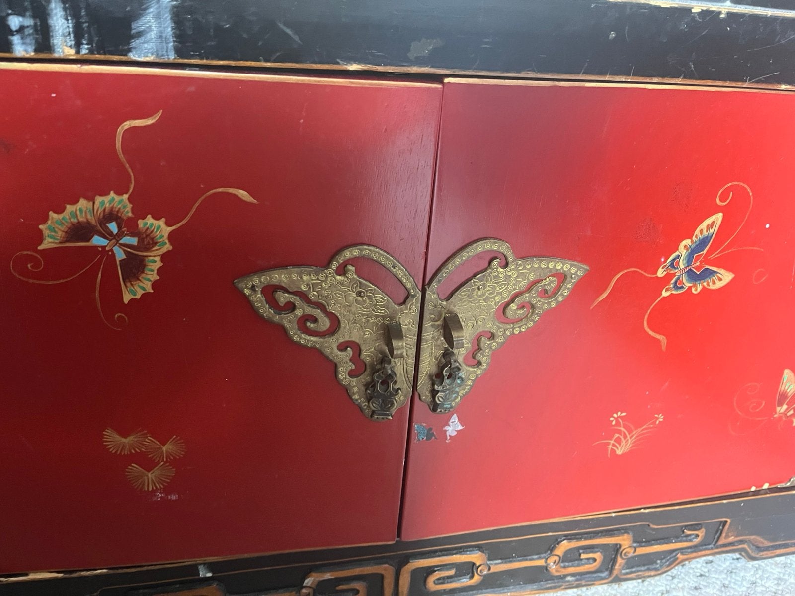 Rood zwarte Chinese schoenen kast, Ophalen, Gebruikt