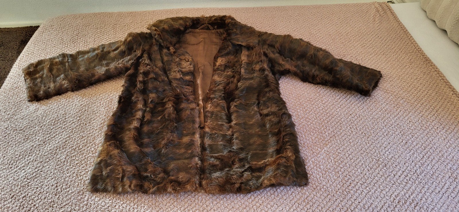 Bontjas Vintage, Ophalen of Verzenden, Gedragen, Maat 38/40 (M), Bruin