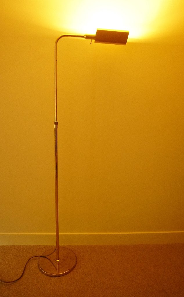 Messing retro vloerlamp leeslamp Solken Hustadt jaren 70, Ophalen, Zo goed als nieuw, Metaal, 150 tot 200 cm