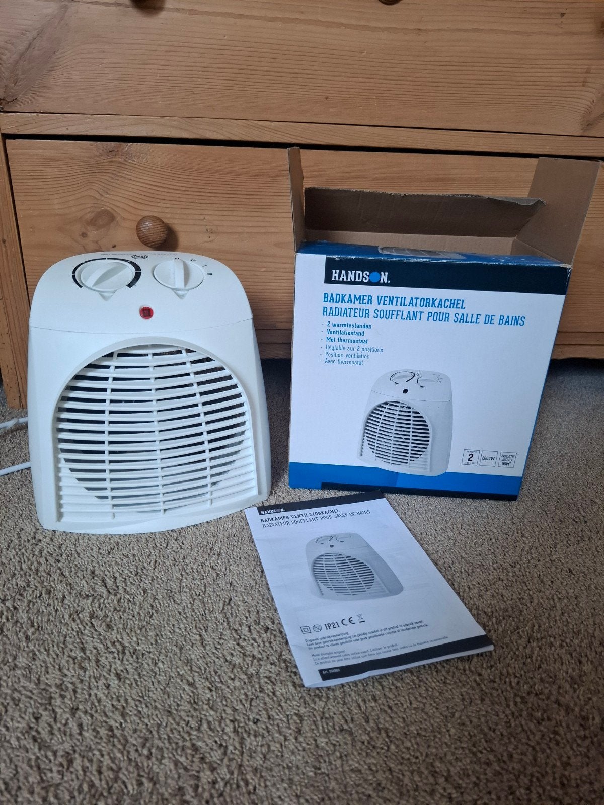 Ventilatorkachel, Ophalen, Minder dan 60 cm, 800 watt of meer, Kachel