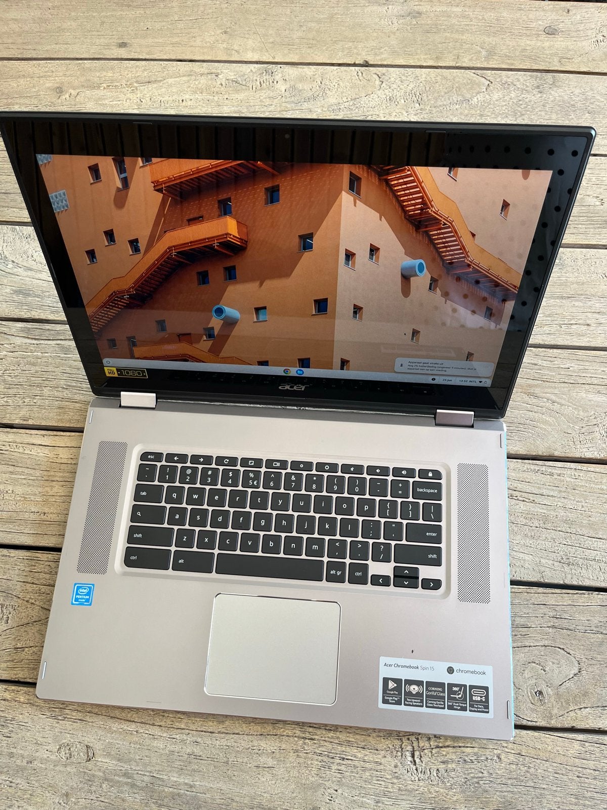 Acer Chromebook Spin 15, Computers en Software, Chromebooks, Zo goed als nieuw, 15 inch, 4 GB of minder, 32 GB of minder, Qwerty