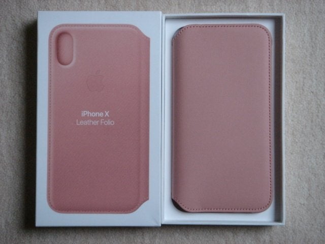 Originele APPLE iPhone X Leather Folio Soft Pink - NIEUW!, Nieuw, Hoesje of Tasje, Ophalen of Verzenden, Apple