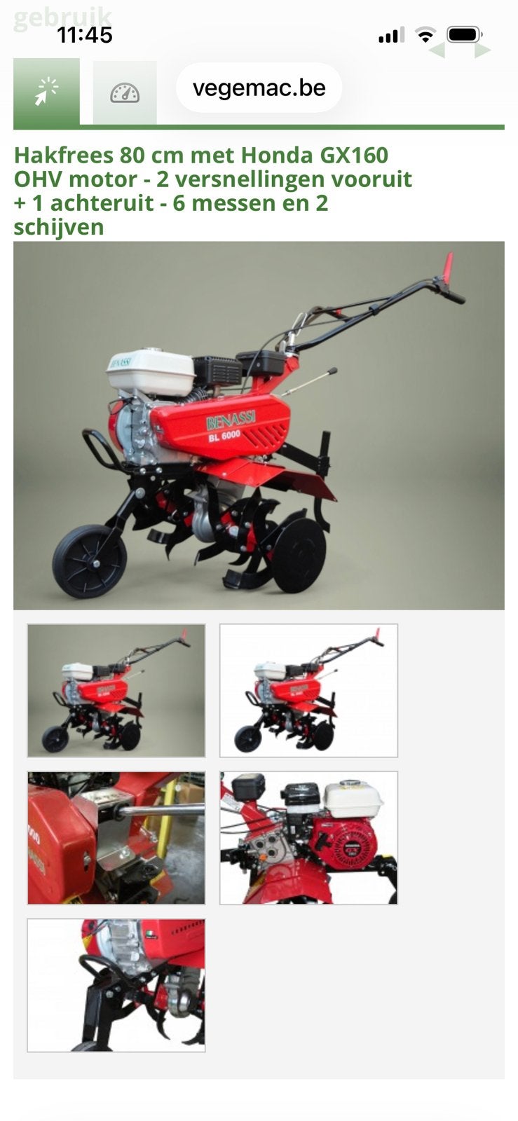 Benassi BH6000 Tuinvrees / hakvrees / grondvrees, Ophalen, Zo goed als nieuw, 50 cm of meer, Versnellingen