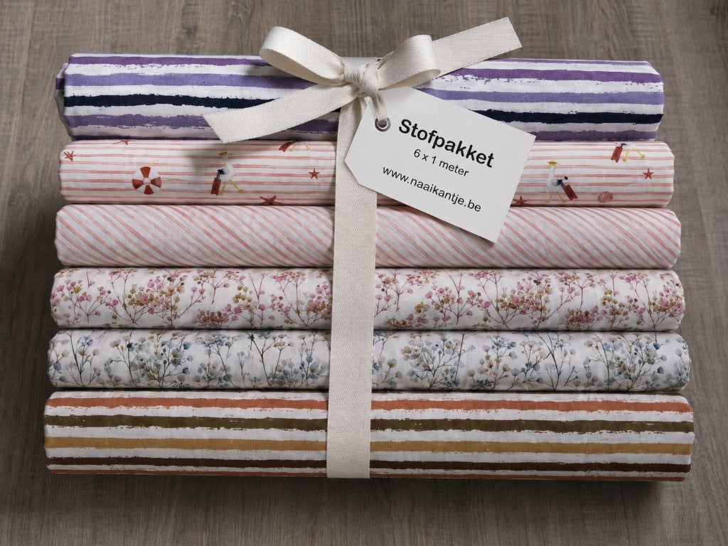 PROMO : Stoffenpakket Poplin katoen, 6 meter., Overige kleuren, 120 cm of meer, Ophalen of Verzenden, Katoen