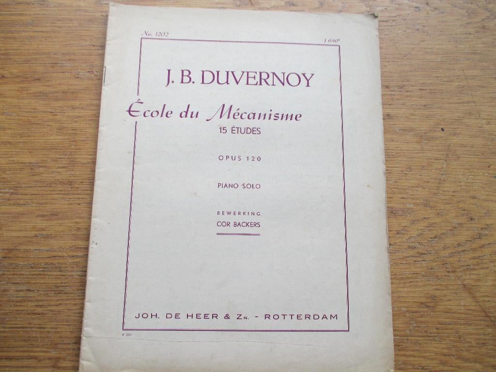 DUVERNOY - ECOLE DU MÉCANISME OPUS 120 -PIANO 15 ETUDES, Gebruikt, Klassiek, Ophalen of Verzenden, Artiest of Componist