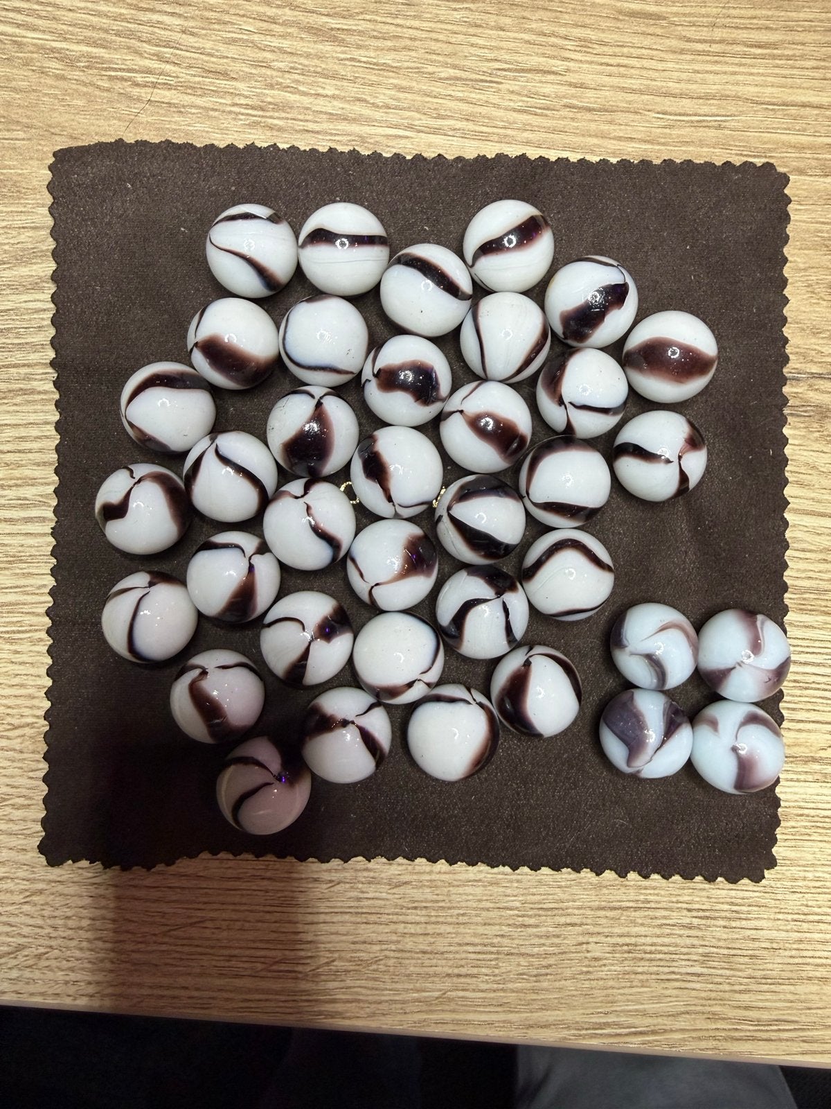 38x Vintage Marble King Zebra knikkers jaren 70 + Ghosts, Ophalen of Verzenden, Zo goed als nieuw
