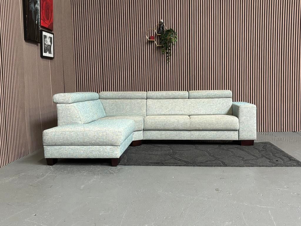 GRATIS LEVERING Hoekbank Lichtblauw 270x230 GEREINIGD