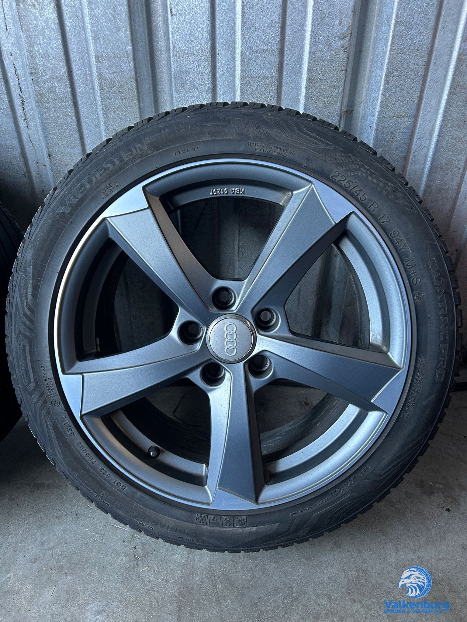 Audi Rotor look A3 VAG VW Golf Caddy Leon 17 inch velgen 5x1, Gebruikt, -, -, Banden en Velgen