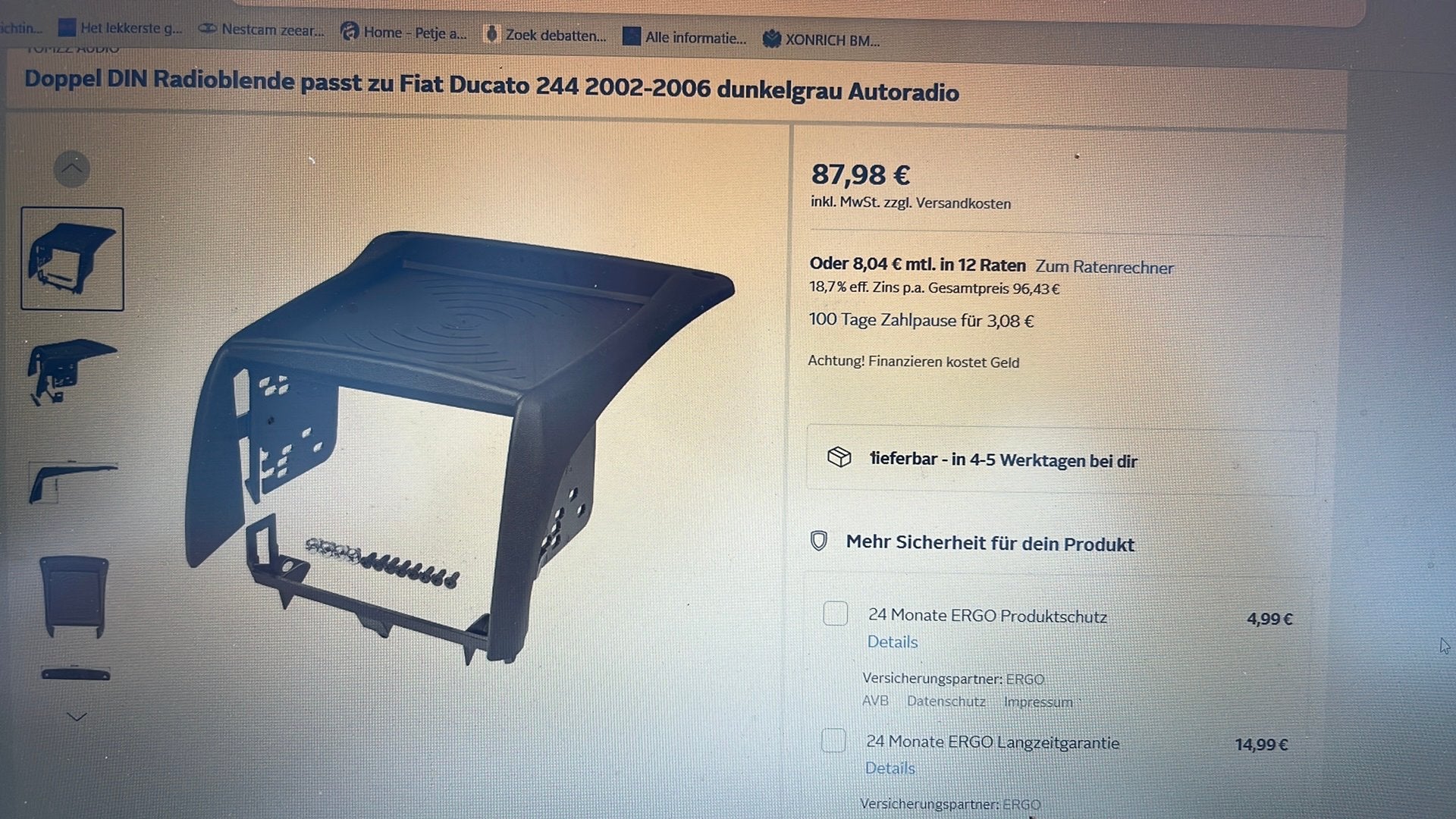 2din frame Ducato 244 2004, Ophalen of Verzenden