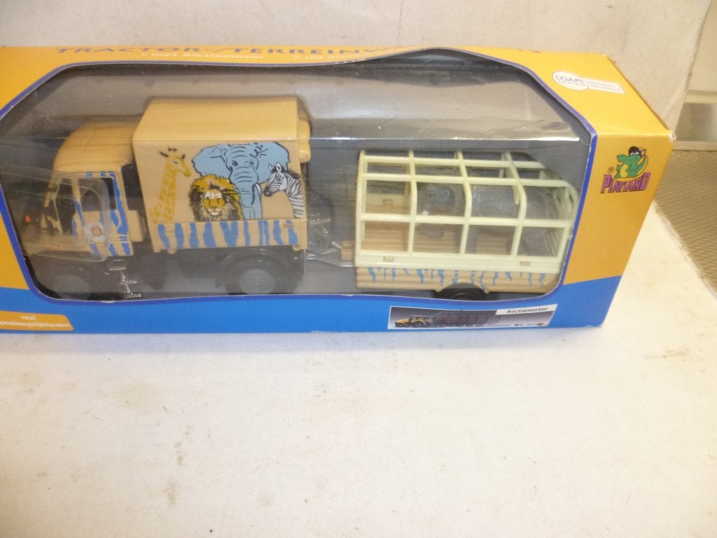 Mercedes Unimog U400 met aanhanger kooi met Olifant 1:32, Ophalen of Verzenden, Nieuw, Bus of Vrachtwagen, Overige merken