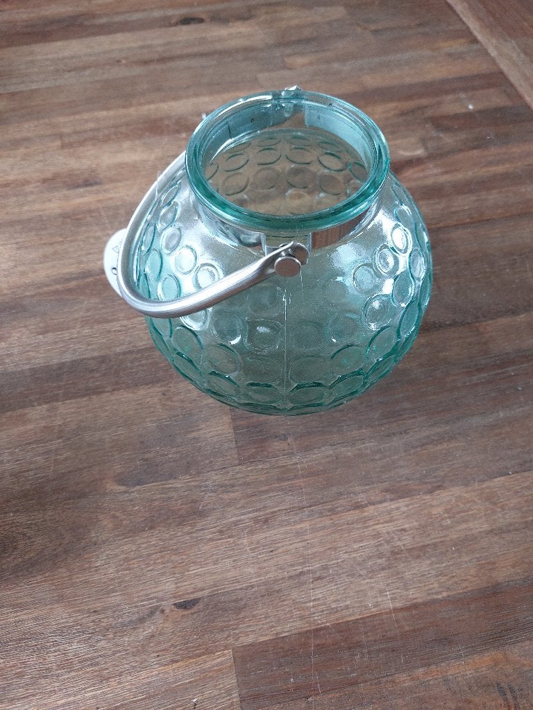Theelichthouder blauw glas, Blauw, Waxinelichthouder, Nieuw, Ophalen of Verzenden