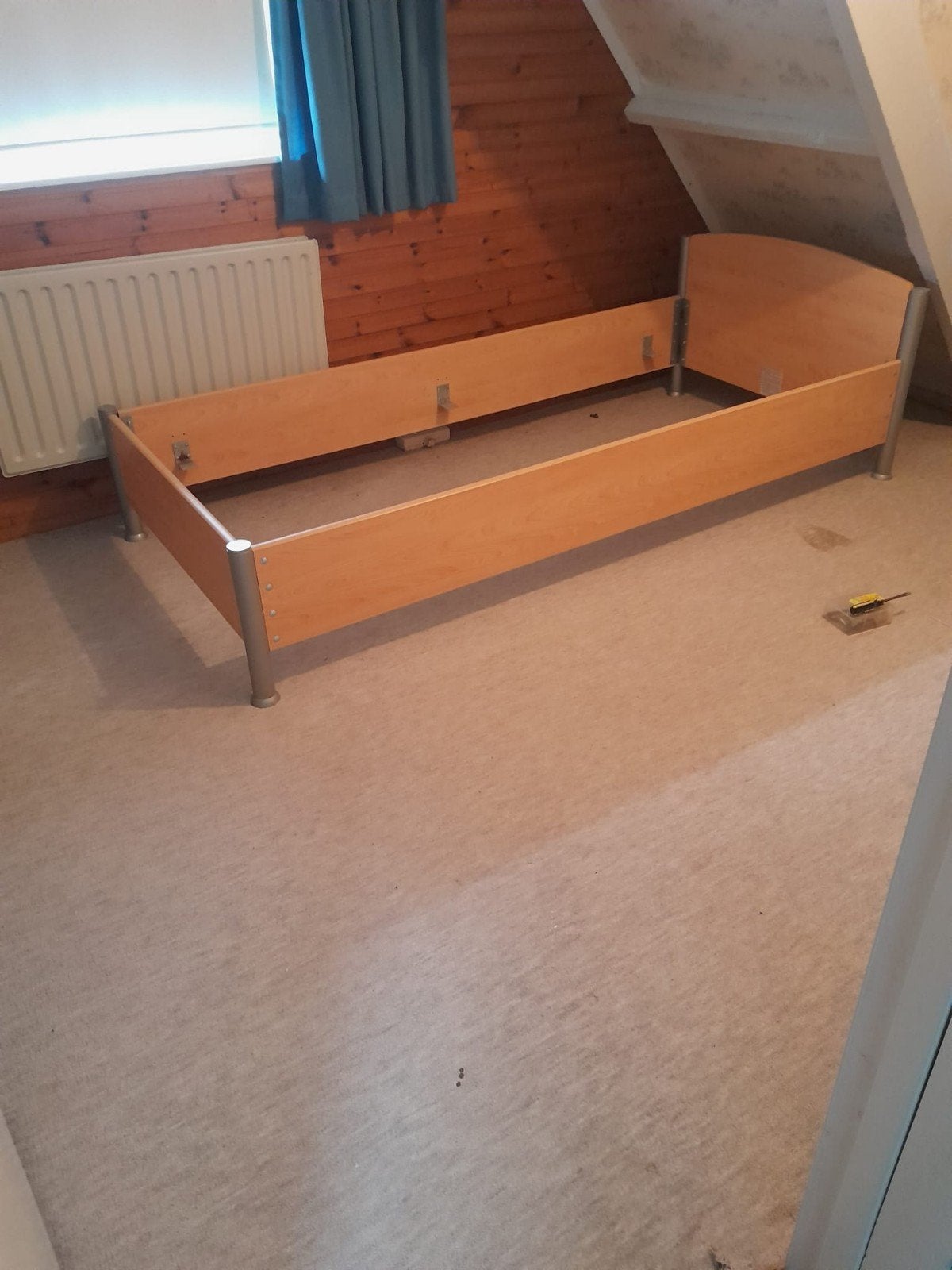 Eenpersoonsbed, 90 cm, Eenpersoons, Bruin, Ophalen of Verzenden