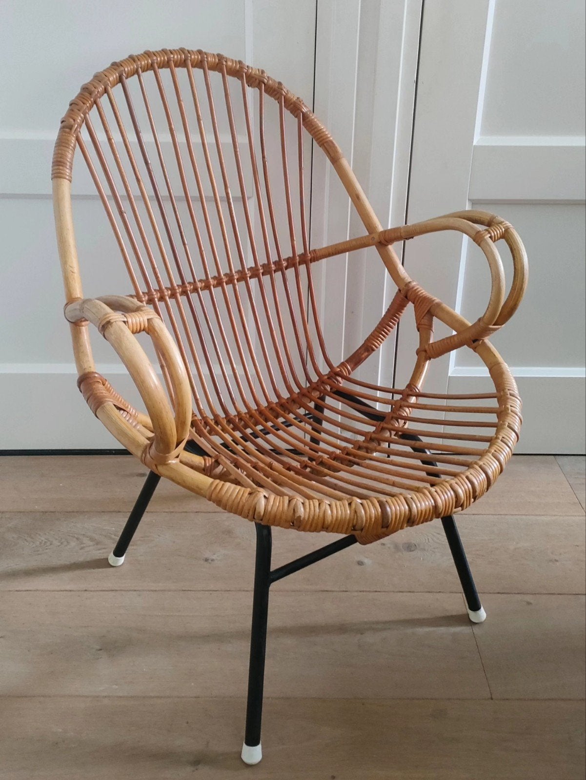 Rohe vintage stoel rotan stoel fauteuil stoeltje boho, Ophalen, Gebruikt, Bruin, Eén