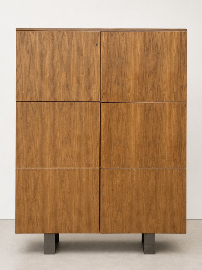 Gratis af te halen: notenhouten dressoir, 6 vakken, Huis en Inrichting, Kasten | Dressoirs, Ophalen, 100 tot 150 cm, 25 tot 50 cm