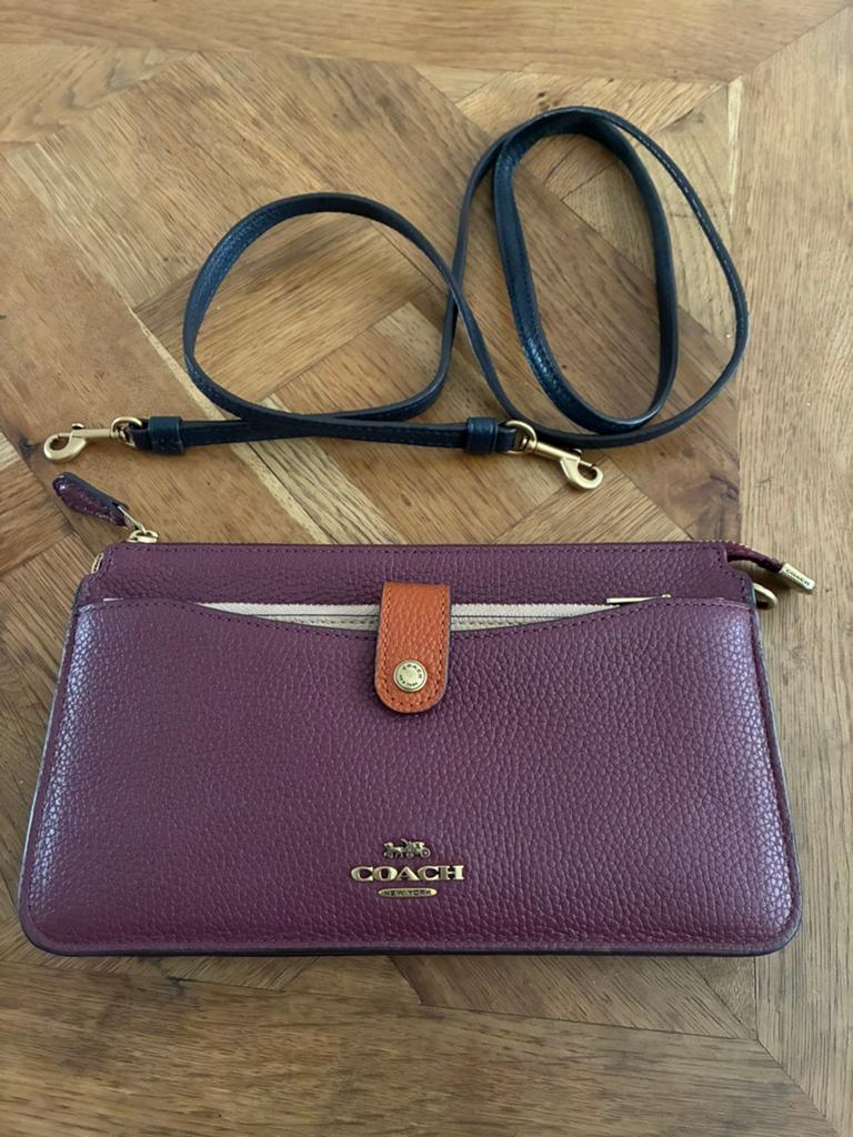 Nieuw, leren Coach clutch/ crossbody tasje, Ophalen of Verzenden, Nieuw, Schoudertasje