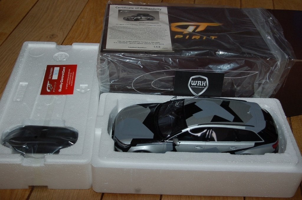 1:18 AUDI RS6 AVANT CAMOUFLAGE GT SPIRIT XFFMW WRH, Verzenden, Zo goed als nieuw, Auto, Overige merken