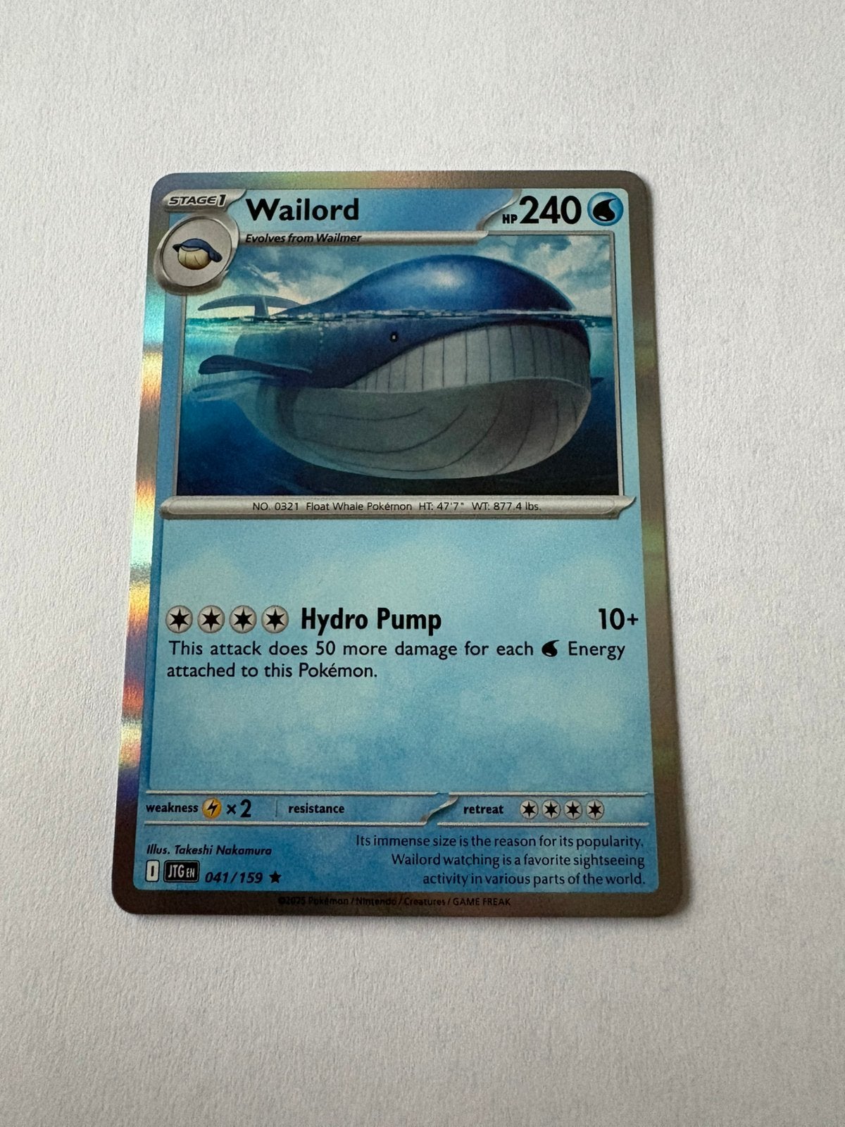 Pokémon kaart Stage1 Wailord, Hobby en Vrije tijd, Verzamelkaartspellen | Pokémon, Ophalen of Verzenden, Nieuw