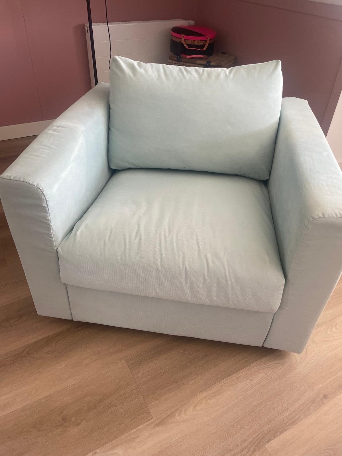 IKEA Vimle fauteuil hoes - IJsblauw, Ophalen, Eenpersoons, 75 tot 100 cm, Zo goed als nieuw