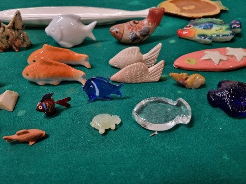 vissen beelden porselein en glas 21 verschillende, Ophalen of Verzenden