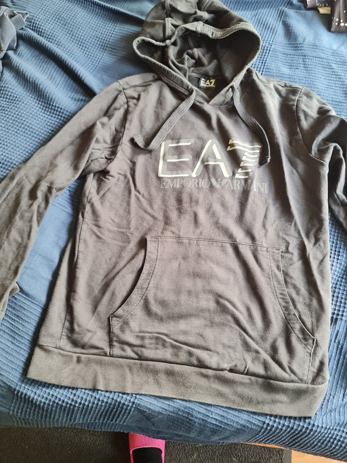 EA7 Emporio Armani Hoodie - Grijs, Maat 48/50 (M), Grijs, Gedragen, Ophalen