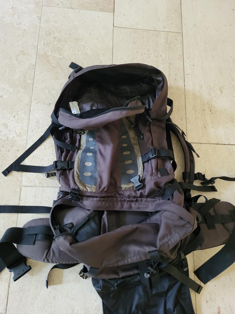 Backpack 70 liter meru, Sieraden, Tassen en Uiterlijk, Ophalen of Verzenden, Zo goed als nieuw, Bruin, 30 cm of meer