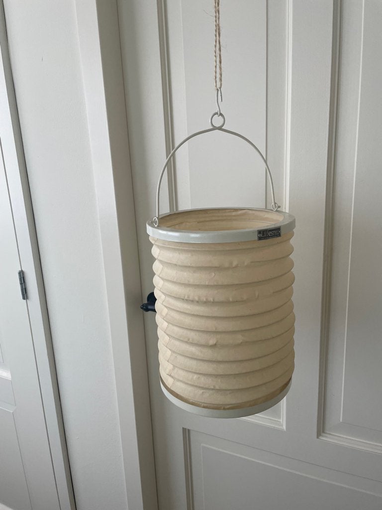 Stevige lampion van stof voor veranda, Tuin en Terras, Minder dan 50 watt, Overige typen, Ophalen of Verzenden, Zo goed als nieuw